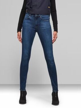 G-Star RAW 3301 Skinny Jeans Blue Stretch Denim High Rise Women’s